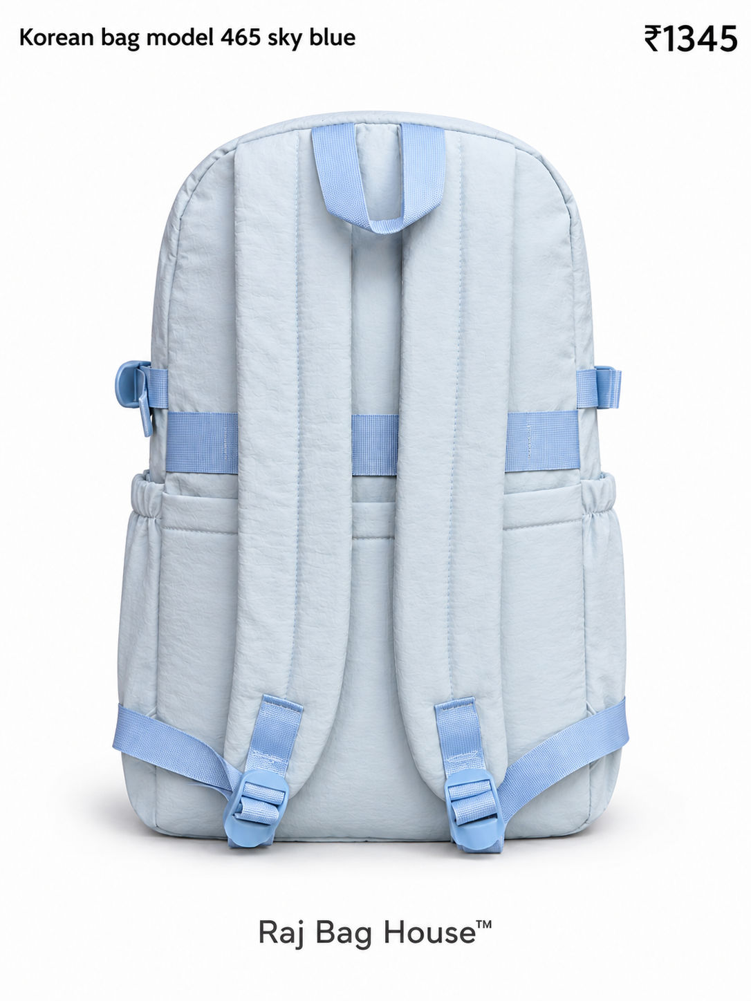Imported Koreanbag 465 Skyblue Large Backpack – Sky Blue 3