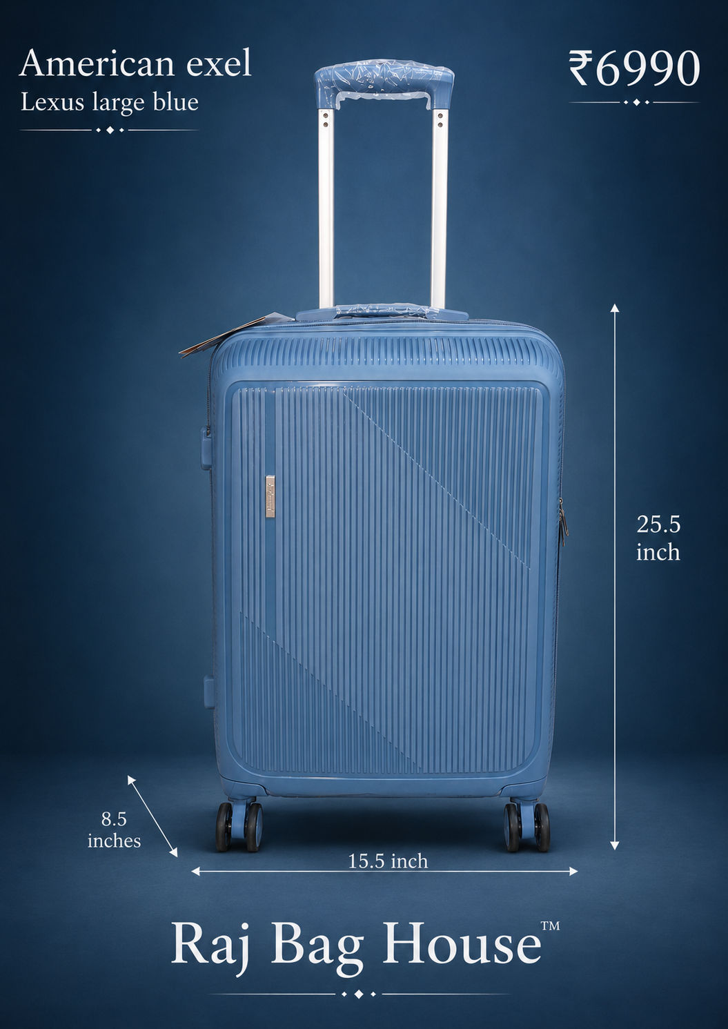 American Exel Lexus Medium Trolley Bag – Blue