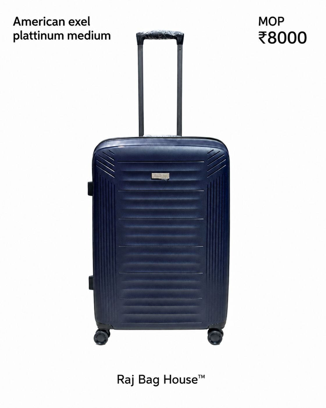 American Exel American Exel Platinum Medium Trolley Bag – Navy Blue