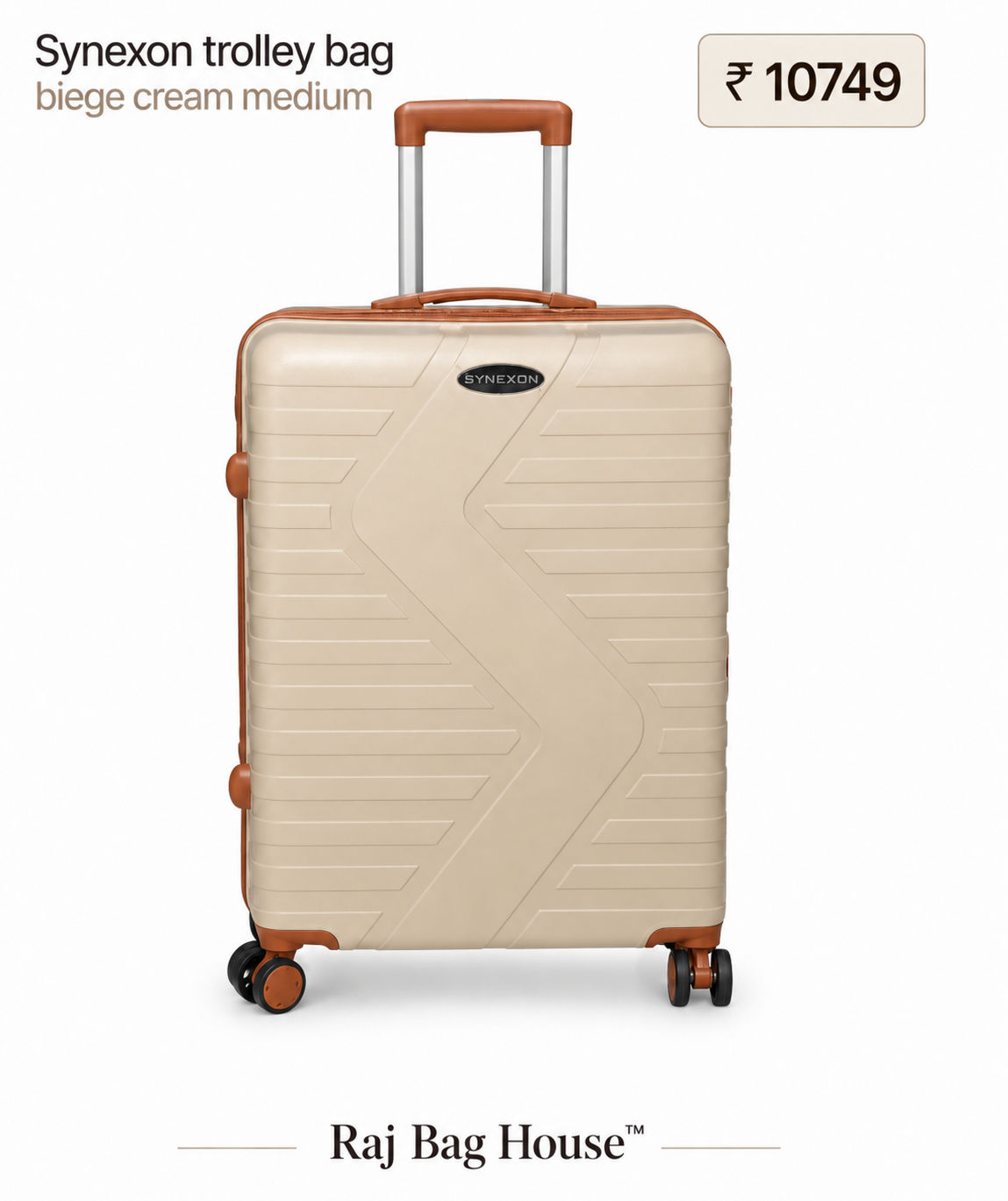 Synexon Medium Trolley Bag – Beige Cream