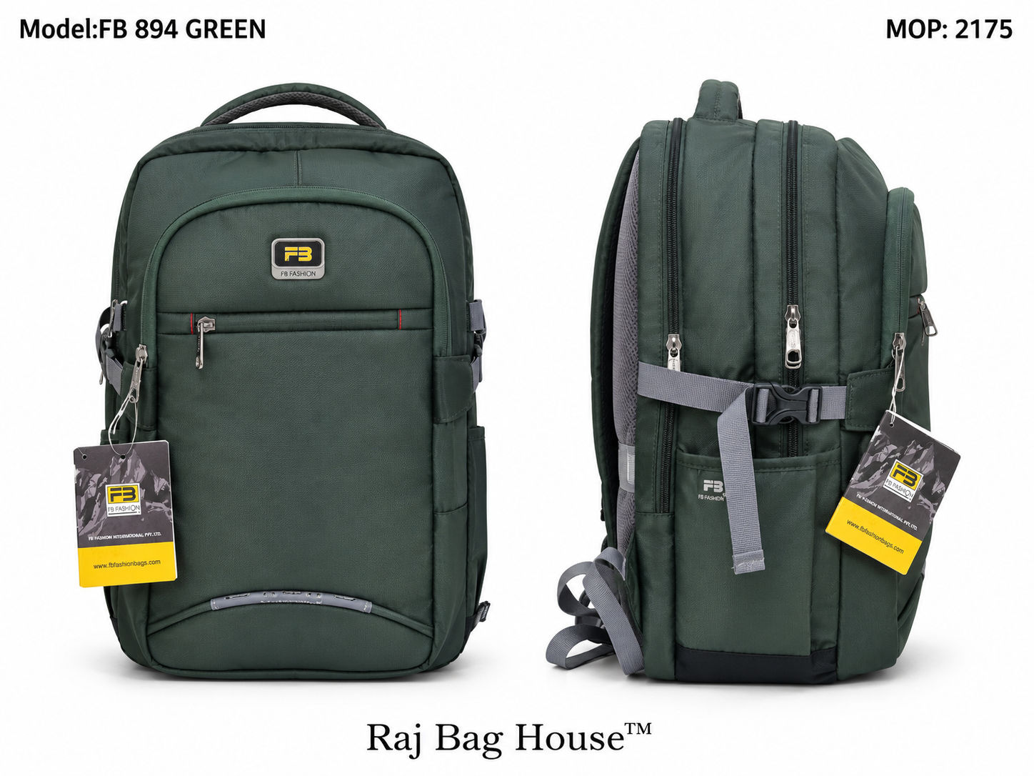 FB Fashion 894 Large Backpack – Black 2