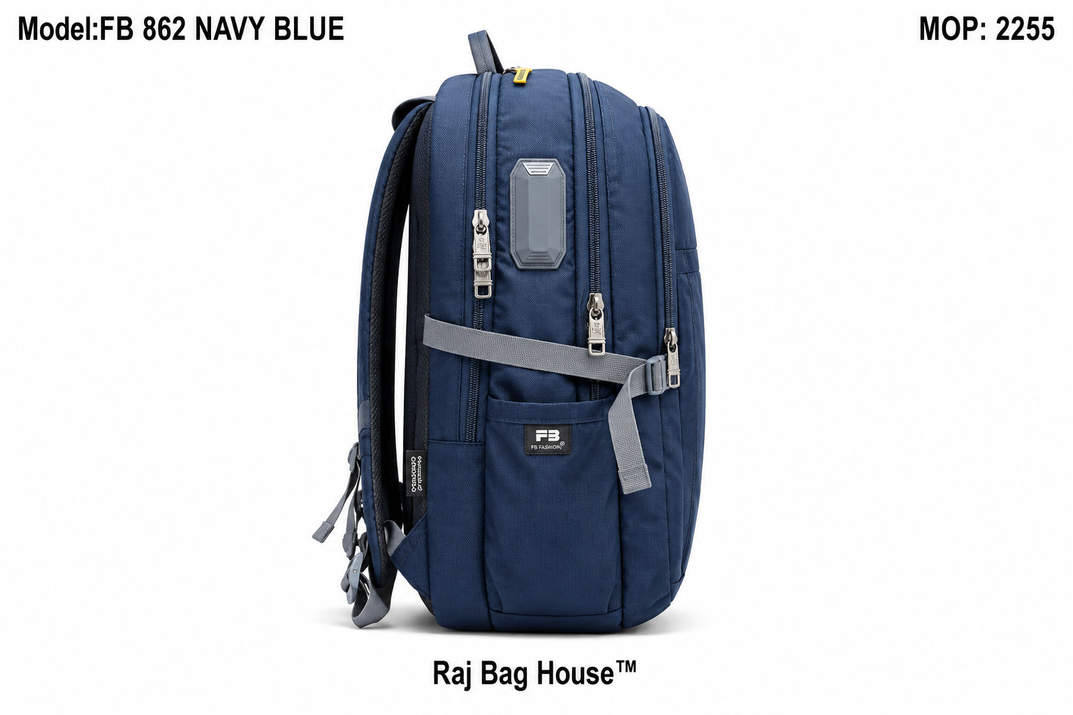 FB Fashion 762 Large Backpack – Navy Blue 2