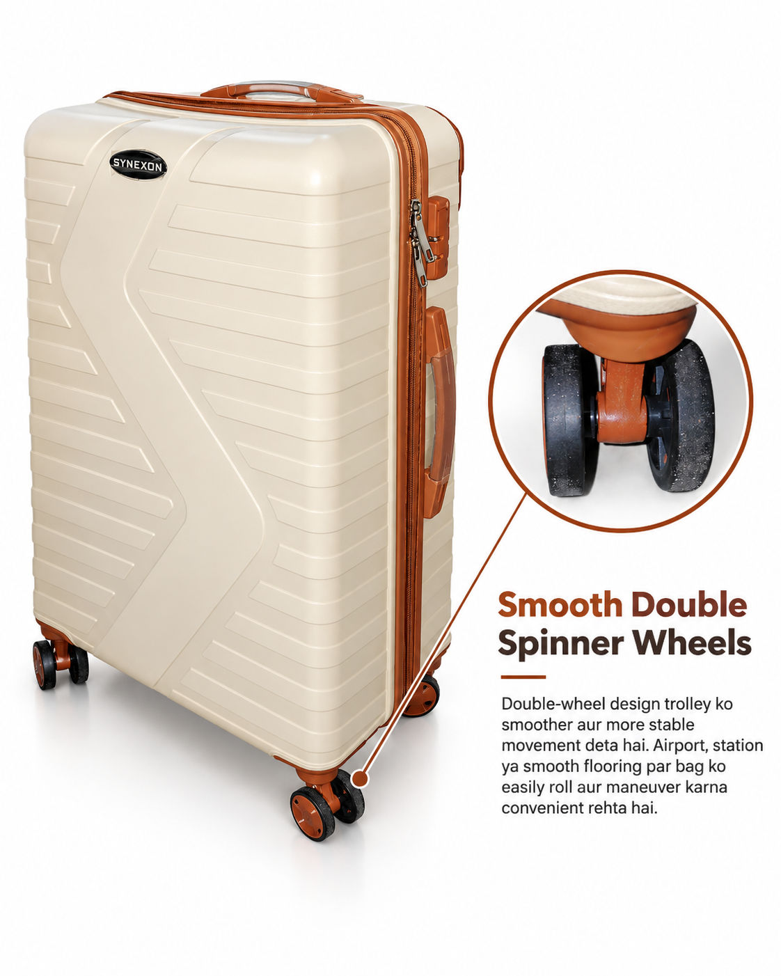 Synexon Medium Trolley Bag – Beige Cream 4