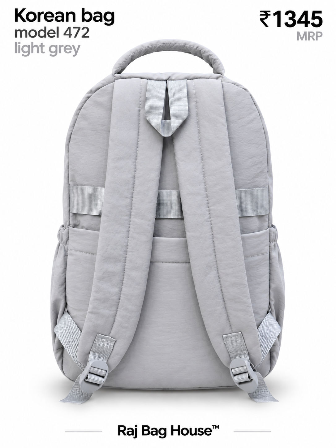 Imported Koreanbag 472 Light Large Backpack – Light Grey 3