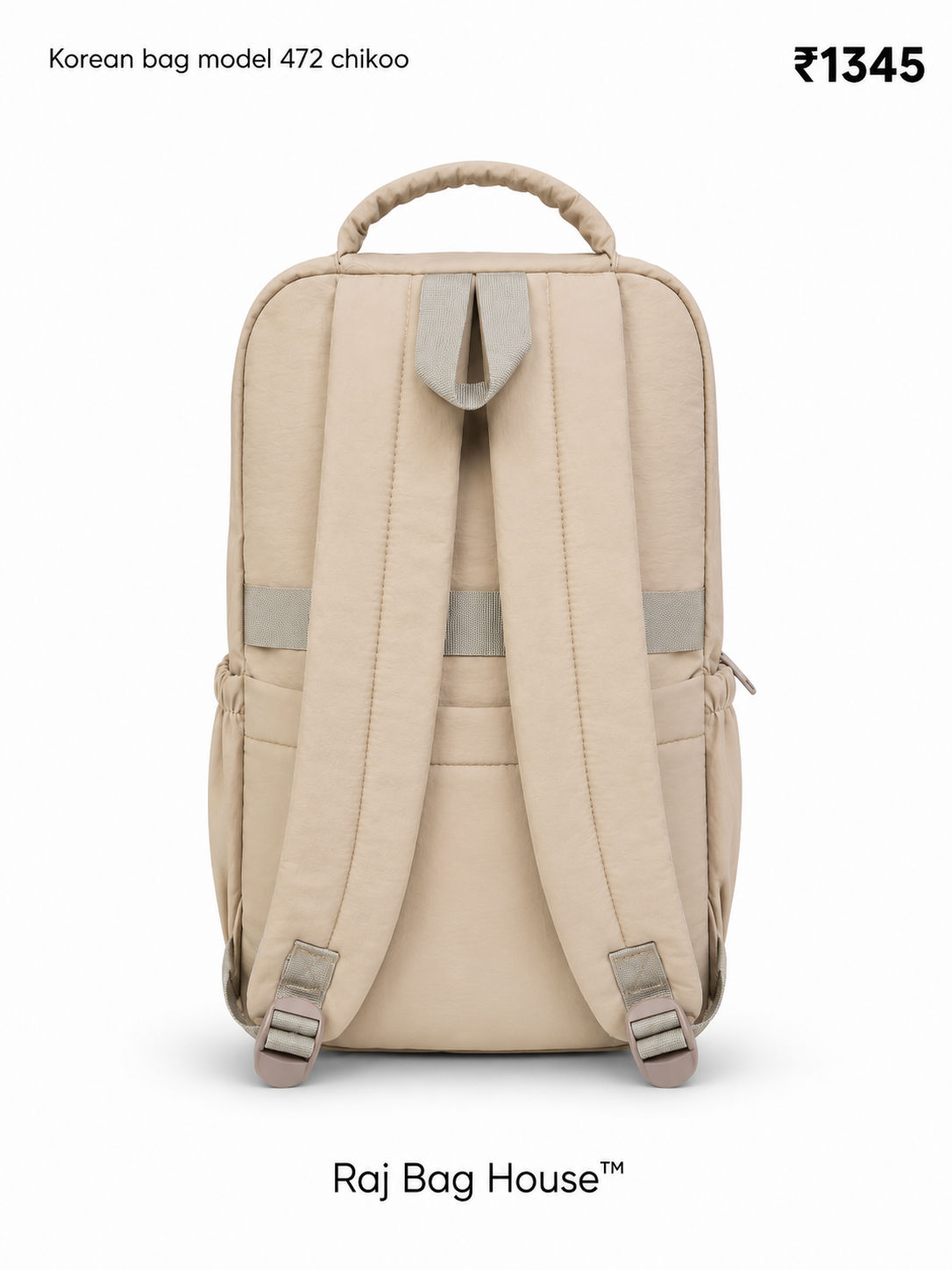Imported Koreanbag 472 Chikoo Large Backpack – Chikoo 3