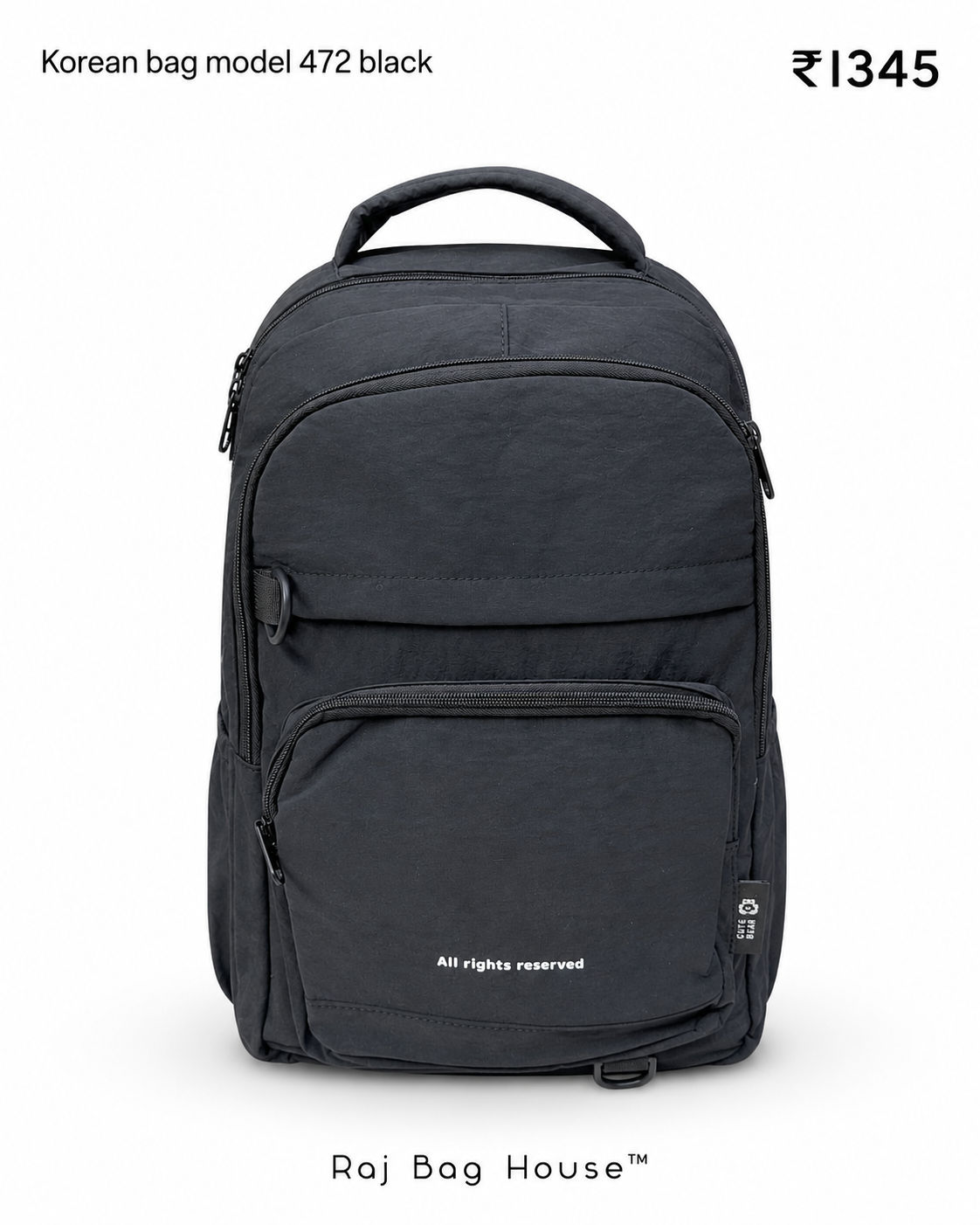 Imported Koreanbag 472 Large Backpack – Black