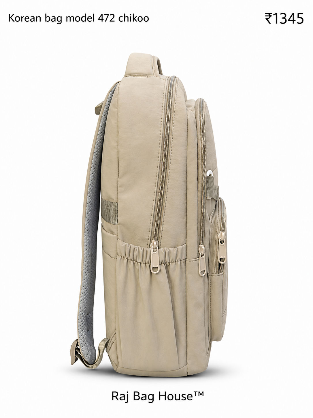 Imported Koreanbag 472 Chikoo Large Backpack – Chikoo 2