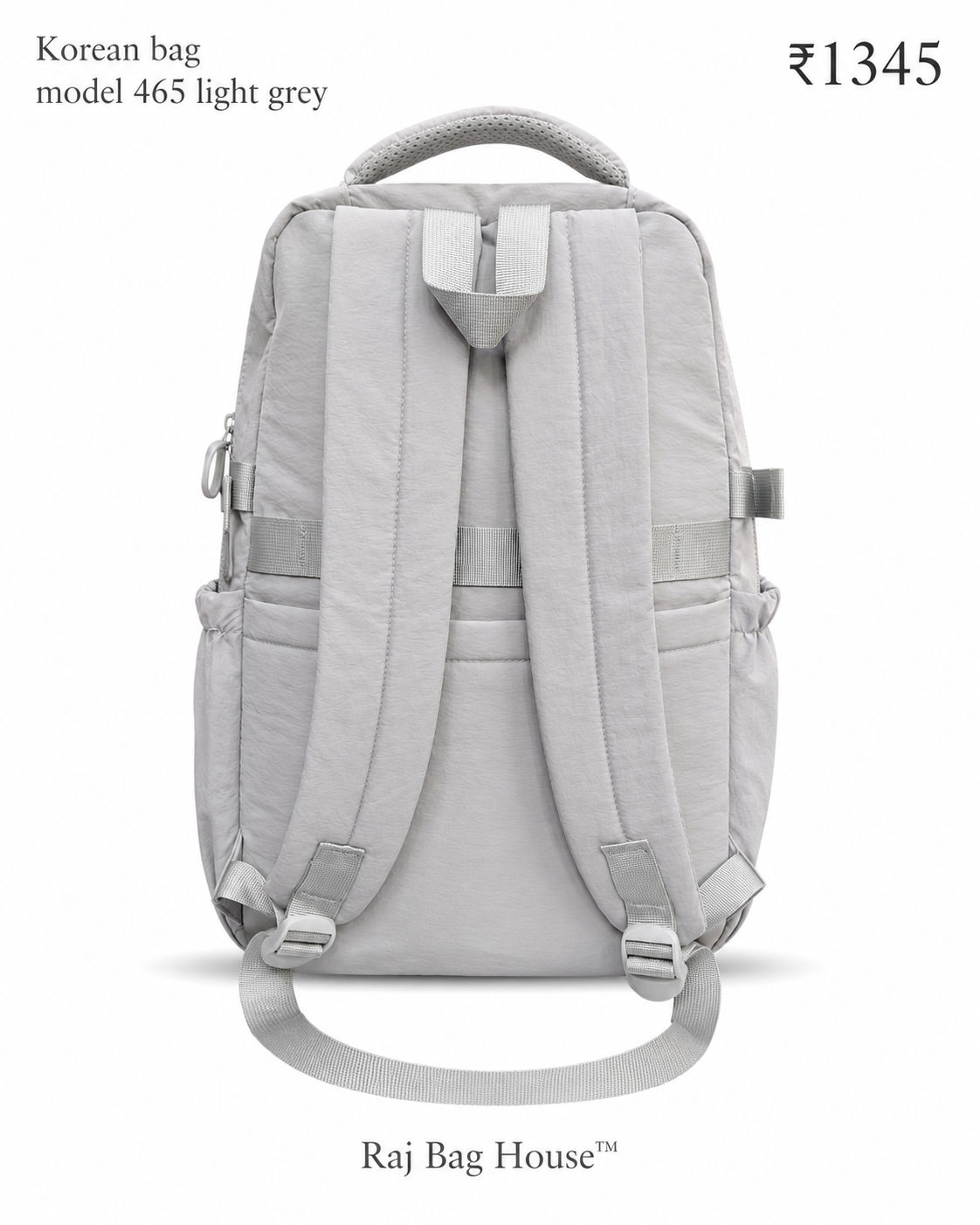 Imported Koreanbag 465 Light Large Backpack – Light Grey 3