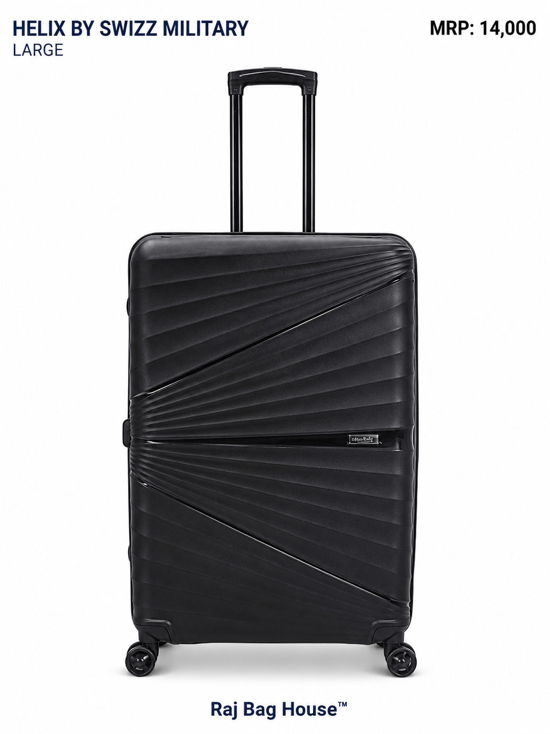 Helix By Swizz Militery Helix Large Trolley Bag – Black
