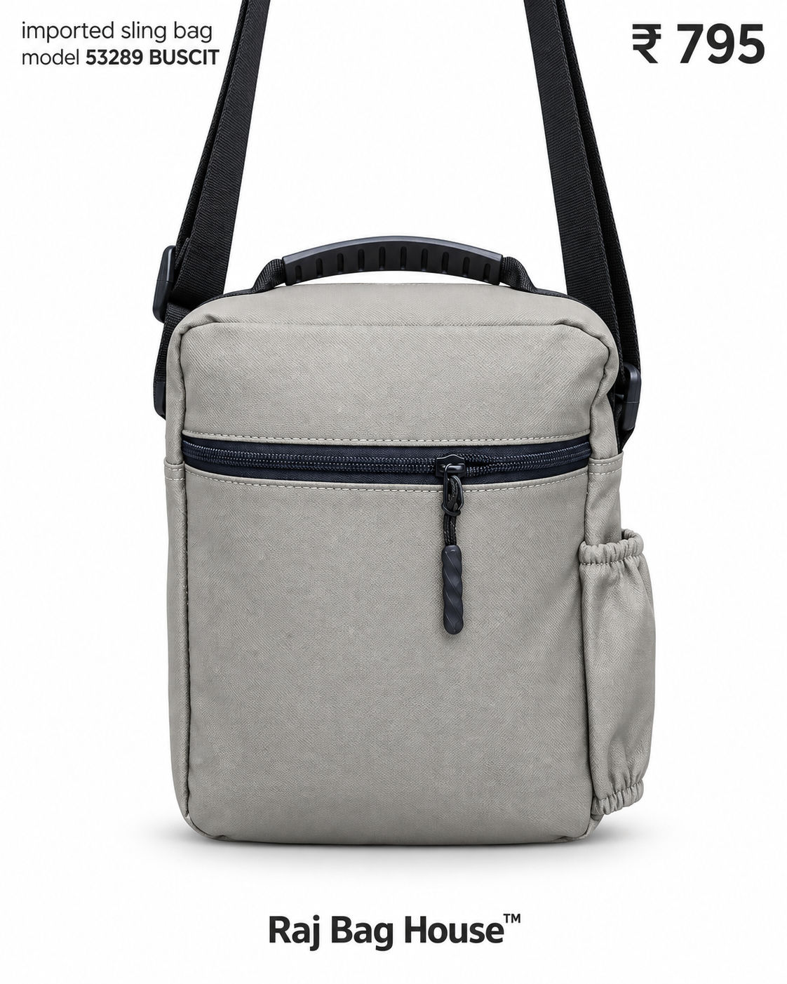 Imported Slingbag 53280 Buscit Large Sling Bag – Biscuit / Grey 3