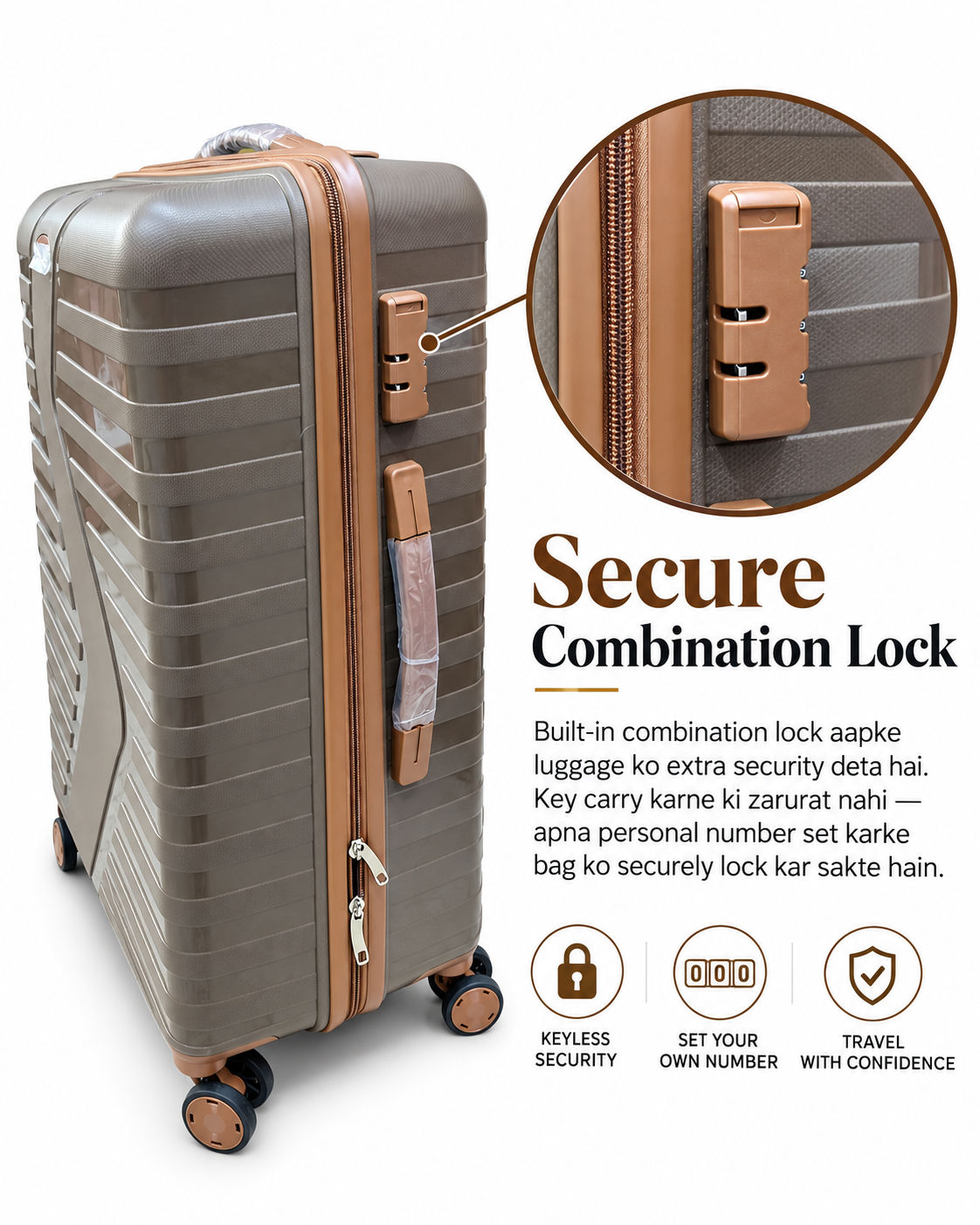 Synexon Medium 24 in Trolley Bag – Coffee Brown 3