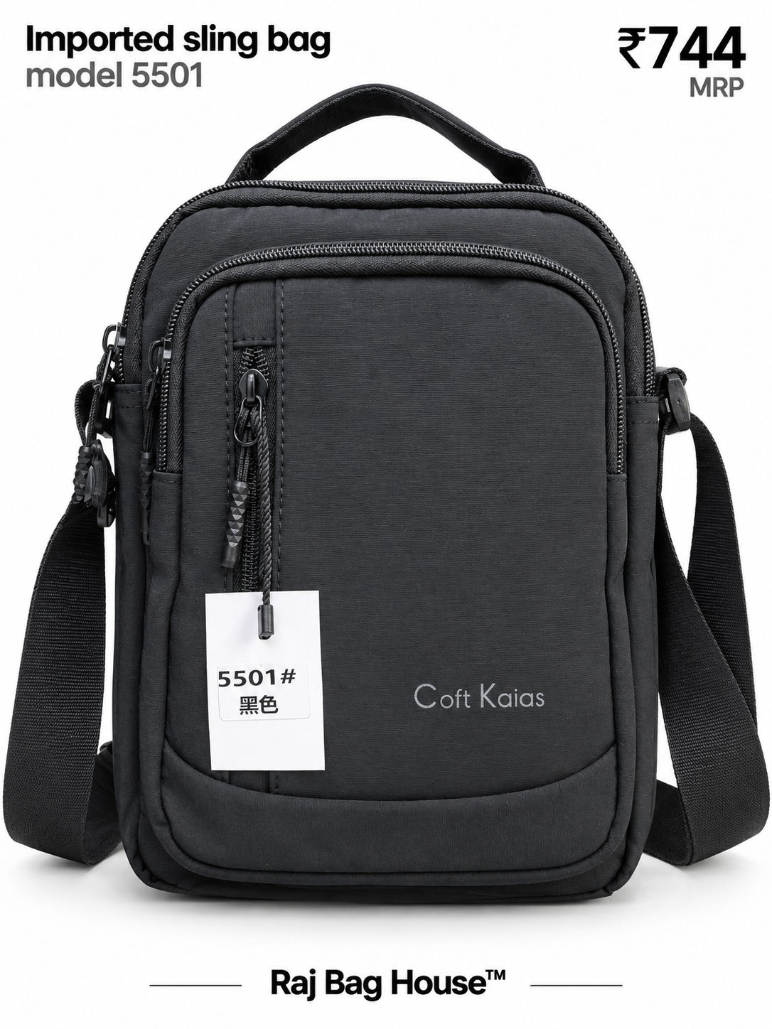 Imported Slingbag 5501 Large Sling Bag – Black