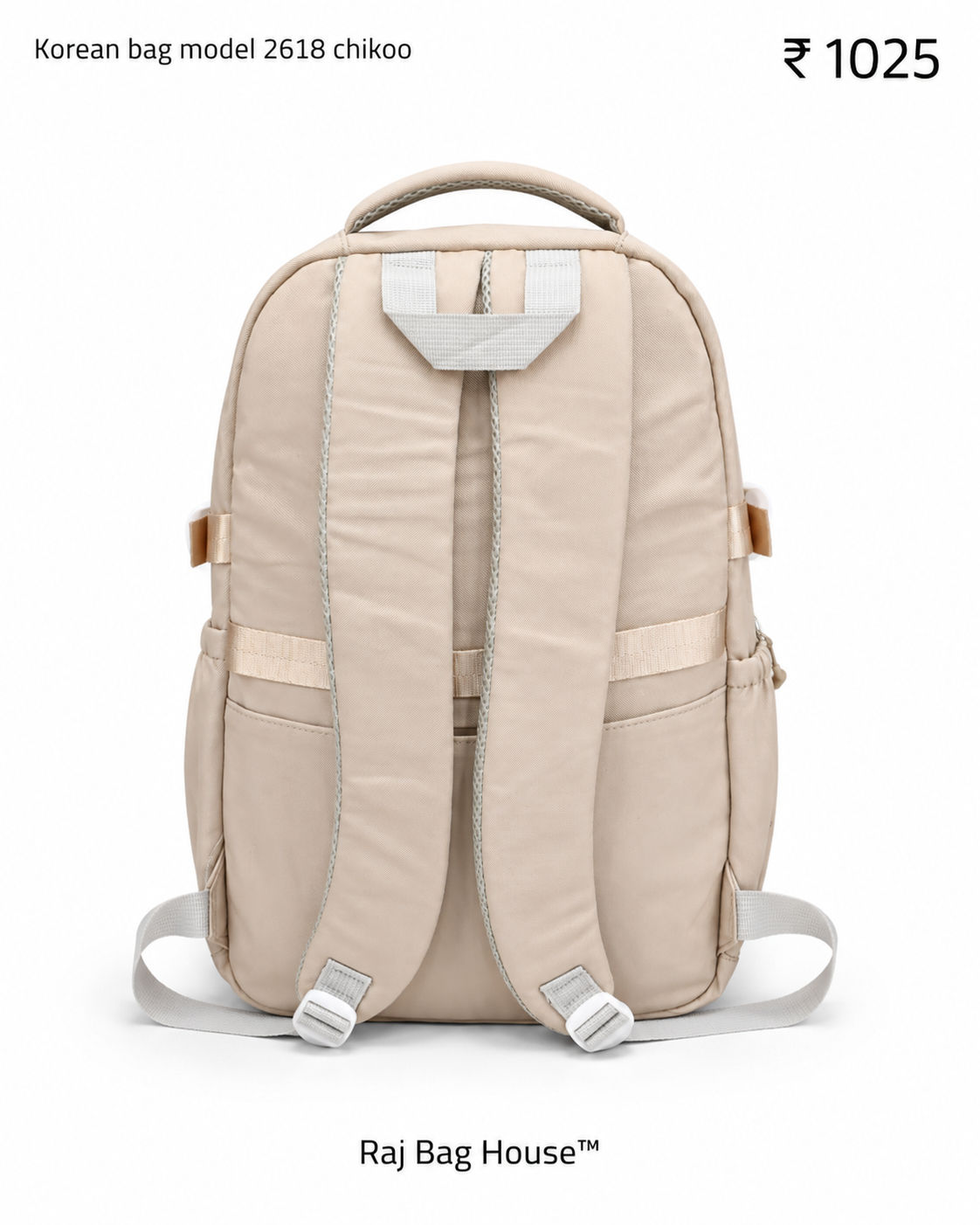 Imported Koreanbag 2618 Chikoo Backpack – Chikoo 3
