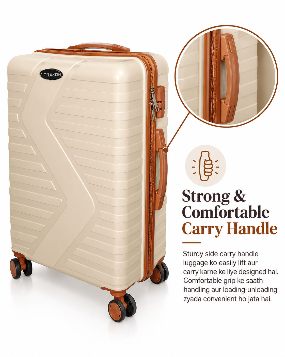 Synexon Medium Trolley Bag – Beige Cream 3