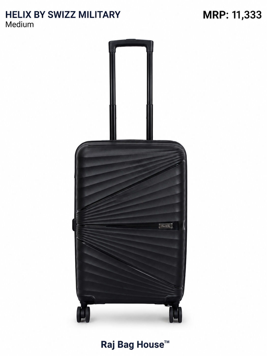 Helix By Swizz Militery Helix Medium Trolley Bag – Black