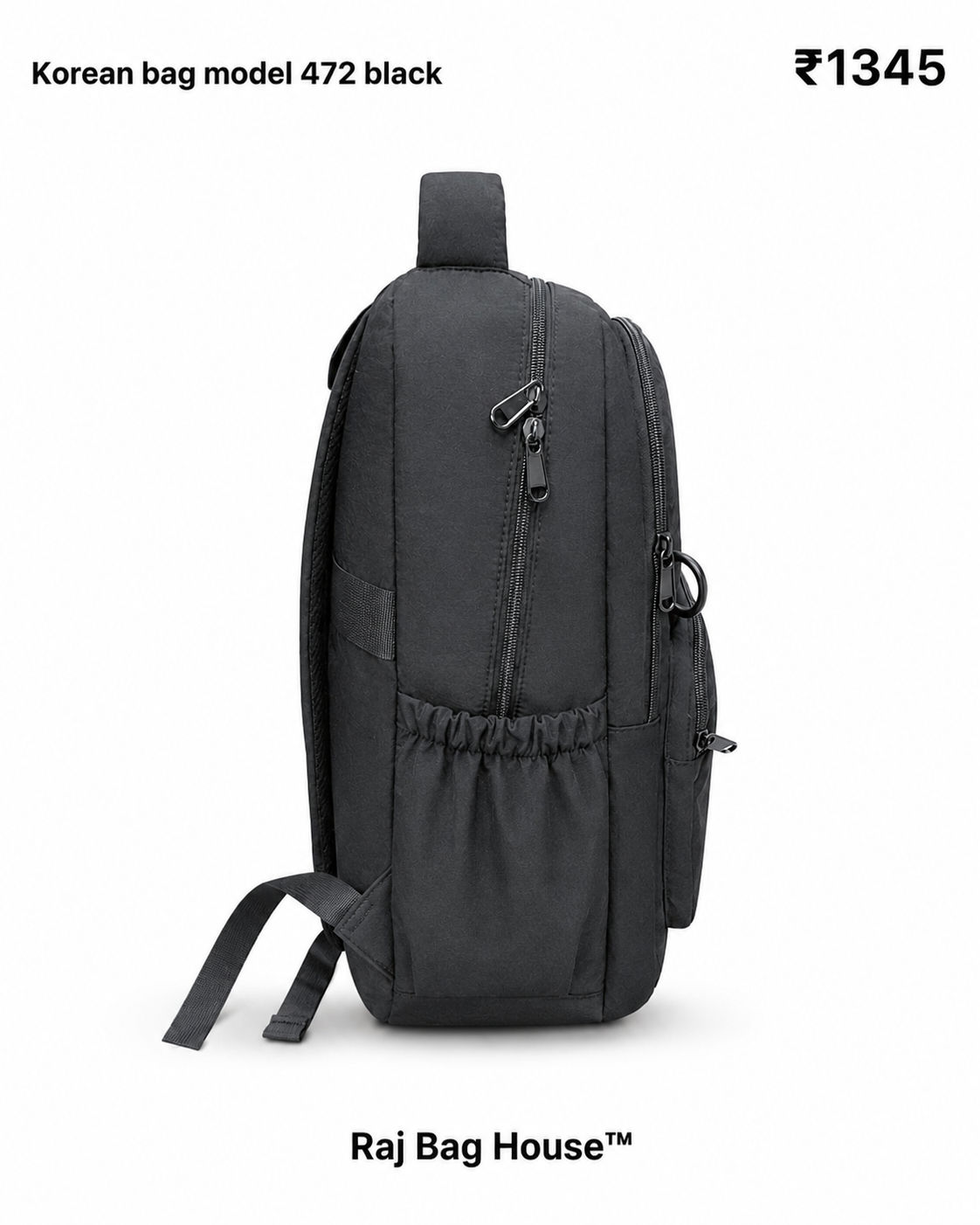 Imported Koreanbag 472 Large Backpack – Black 2