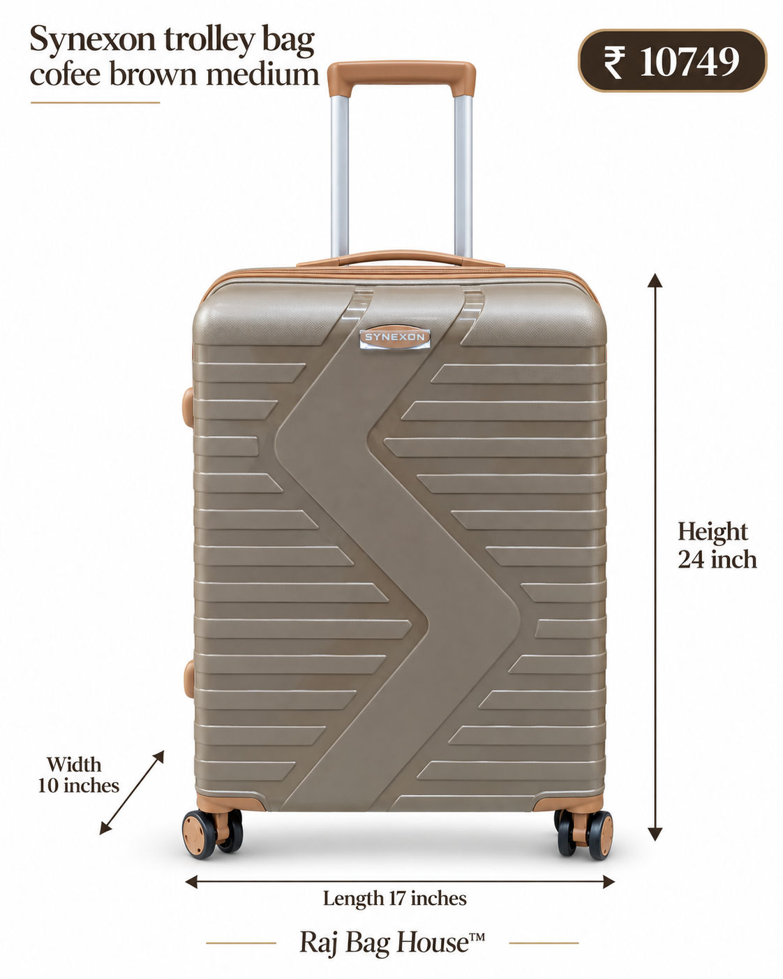 Synexon Medium 24 in Trolley Bag – Coffee Brown 2