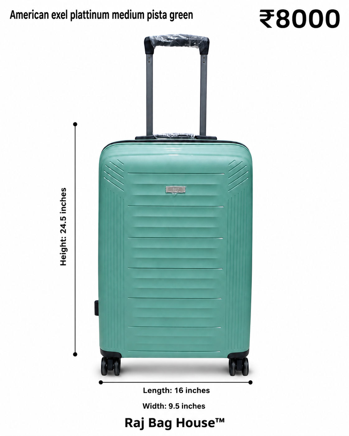 American Exel American Exel Platinum Medium Trolley Bag – Pista Green 2