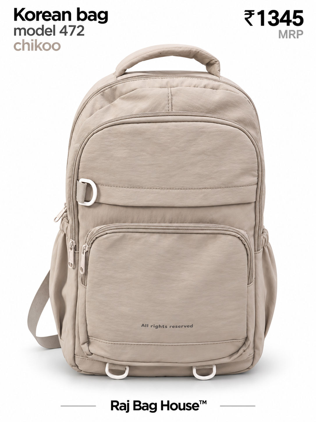Imported Koreanbag 472 Chikoo Large Backpack – Chikoo