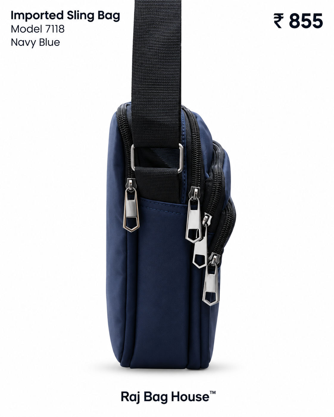 Imported Slingbag 7118 Large Sling Bag – Navy Blue 2