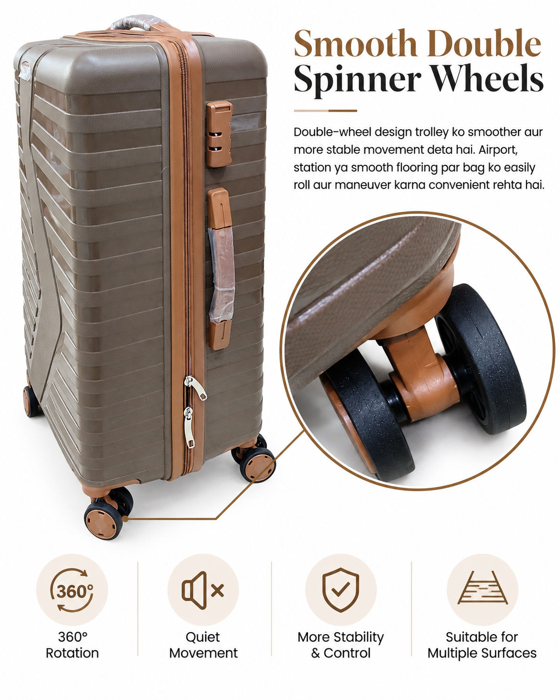 Synexon Medium 24 in Trolley Bag – Coffee Brown 4