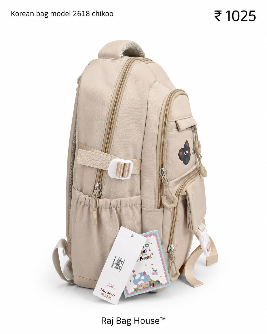 Imported Koreanbag 2618 Chikoo Backpack – Chikoo 2