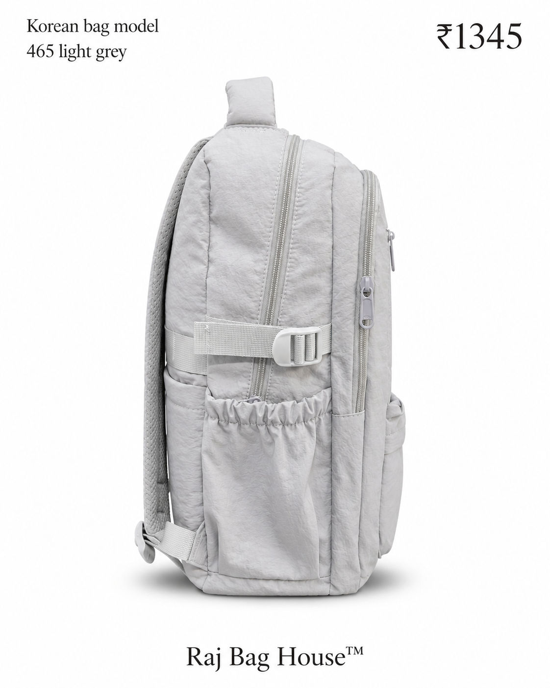 Imported Koreanbag 465 Light Large Backpack – Light Grey 2