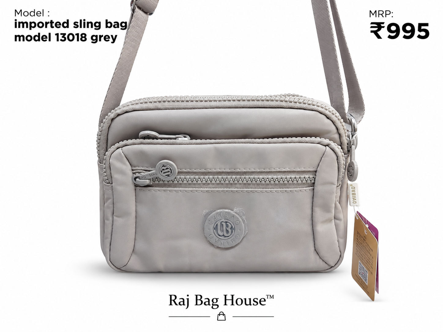 Imported Slingbag 13018 Large Sling Bag – Grey