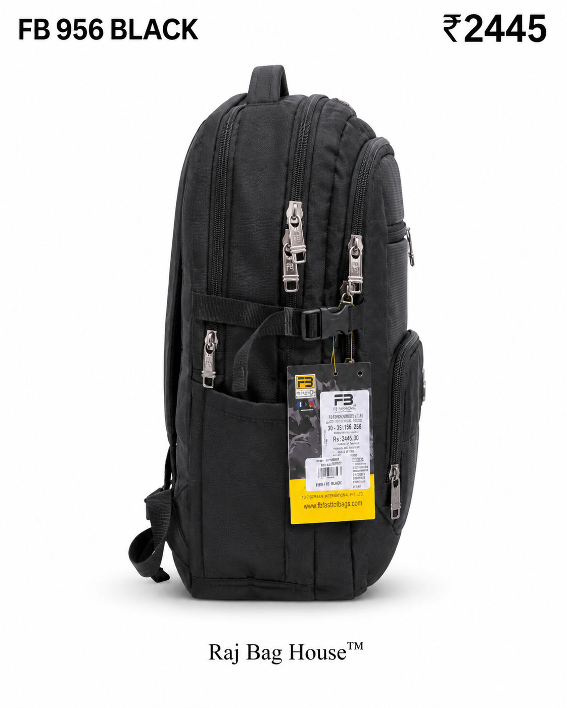 FB Fashion 956 Large Backpack – Black 2