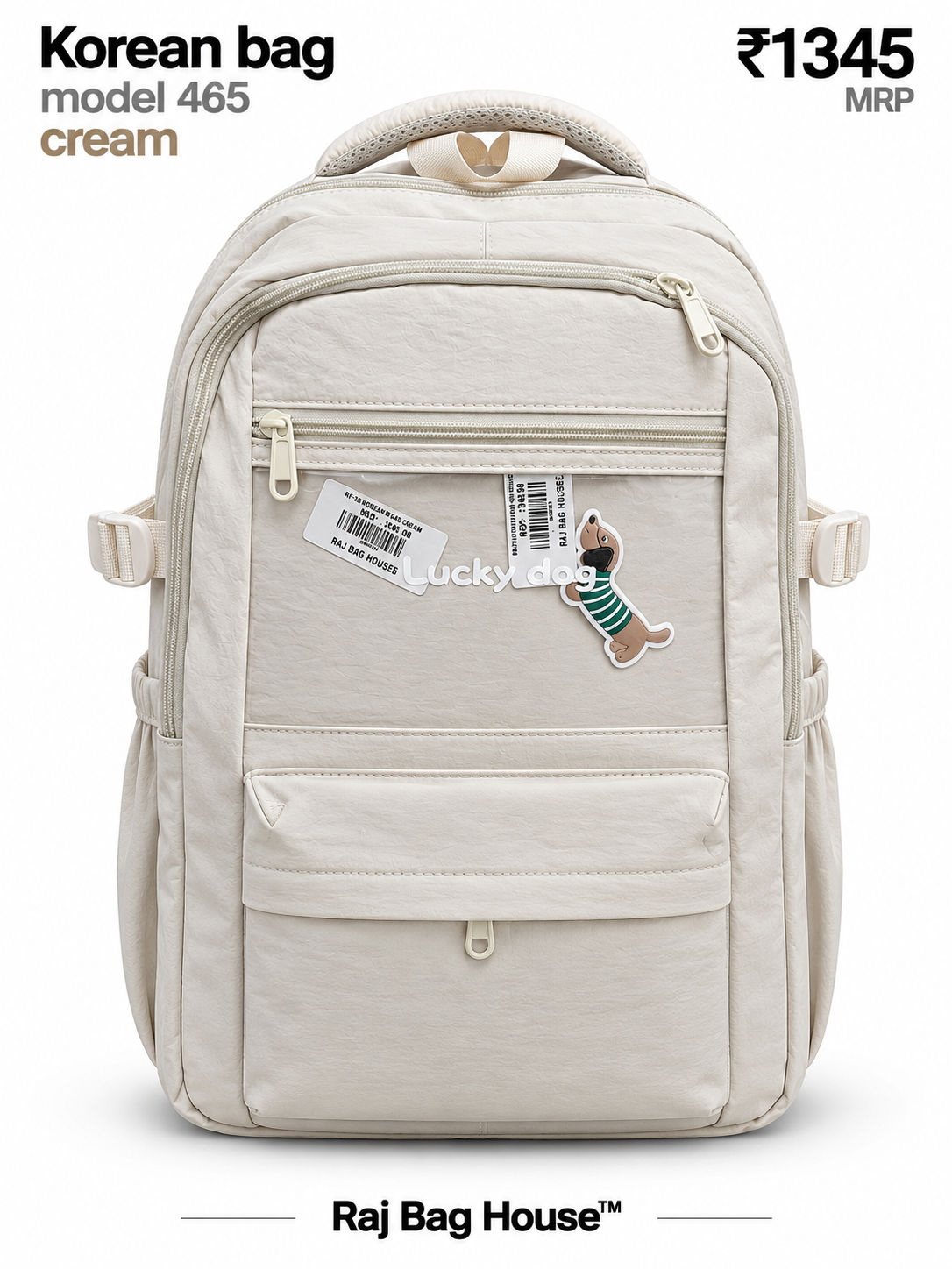Imported Koreanbag 465 Large Backpack – Cream