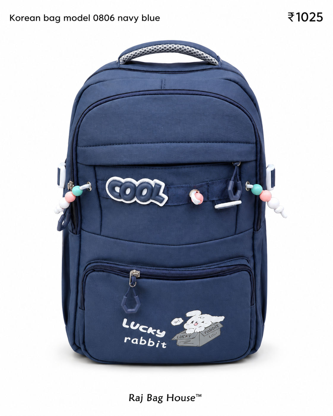Imported Koreanbag 0806 Large Backpack – Navy Blue