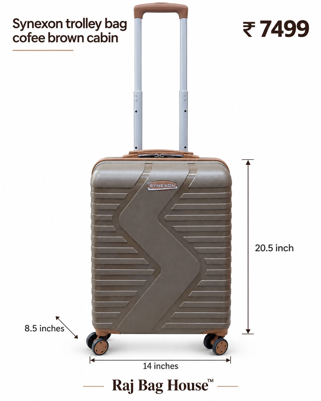 Synexon Cabin Trolley – Coffee Brown 2