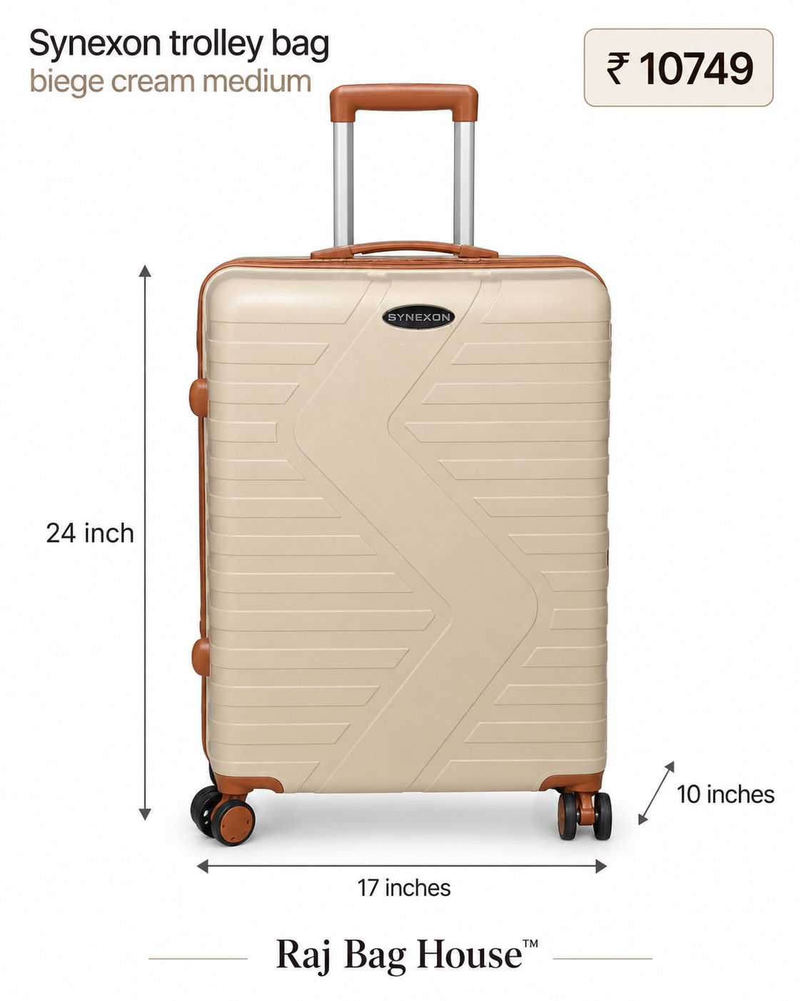 Synexon Medium Trolley Bag – Beige Cream 2