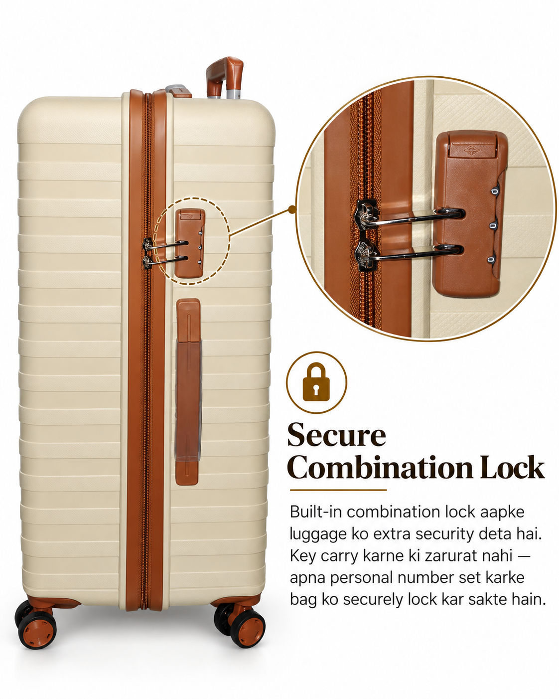 Synexon Large Trolley Bag – Beige Cream 2