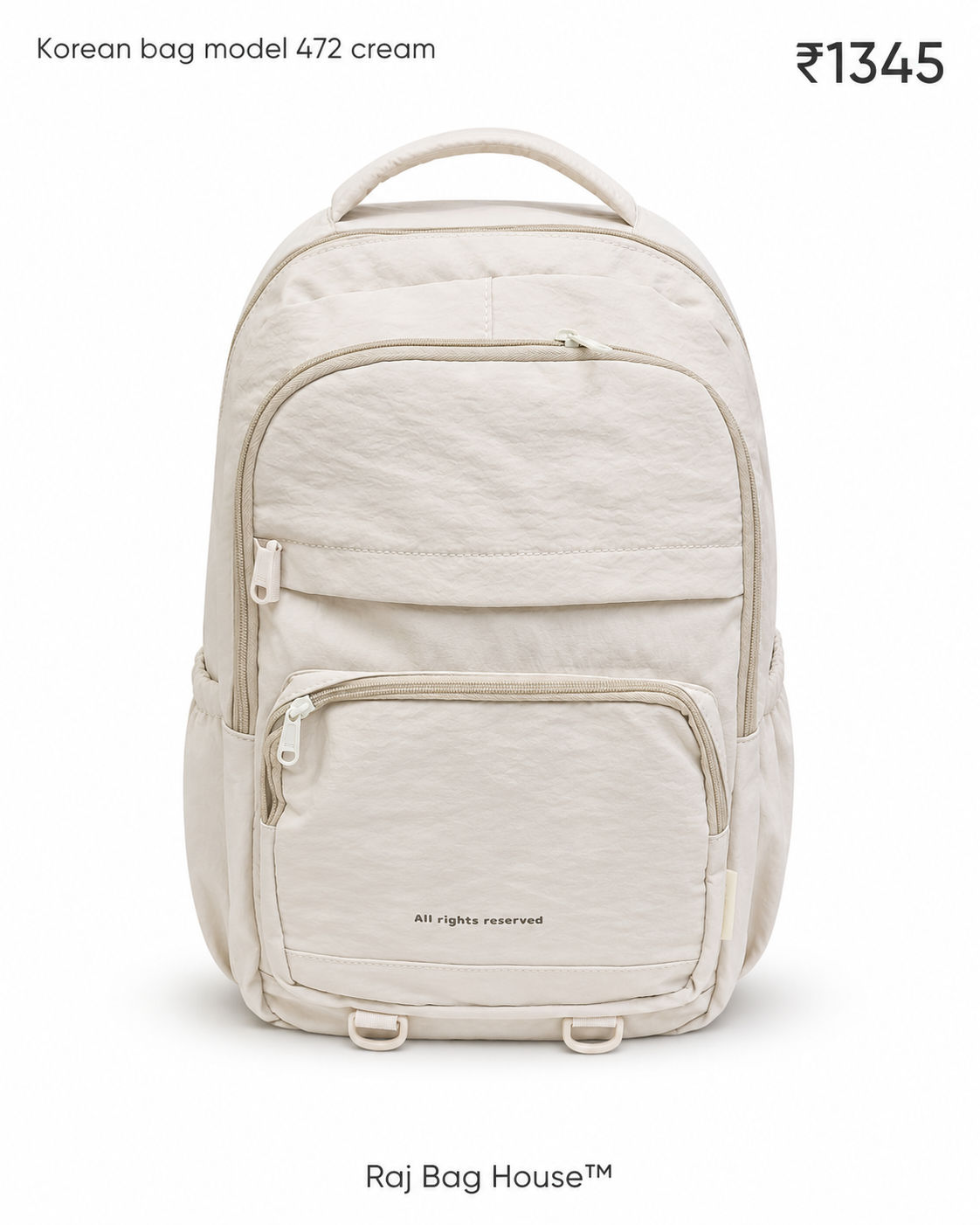 Imported Koreanbag 472 Large Backpack – Cream