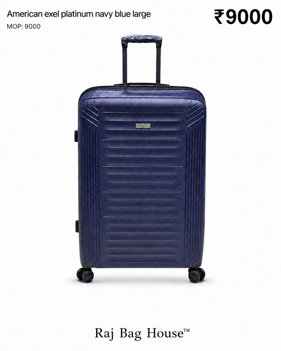 American Exel American Exel Platinum Large Trolley Bag – Navy Blue
