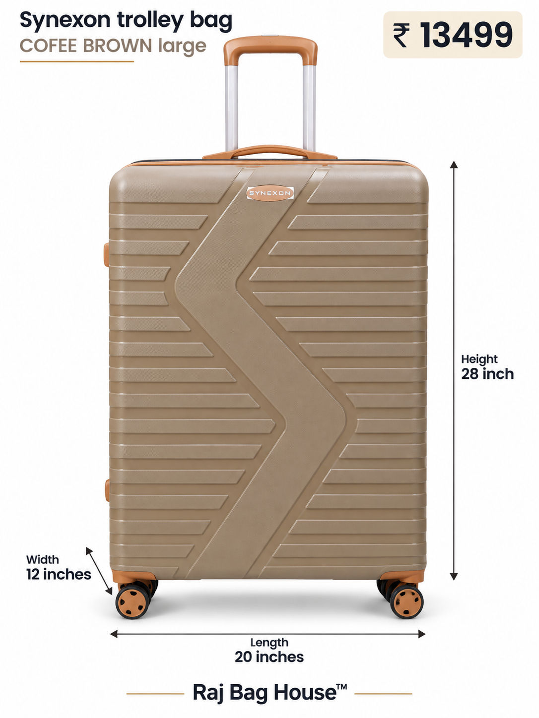 Synexon Large Trolley Bag – Coffee Brown 2