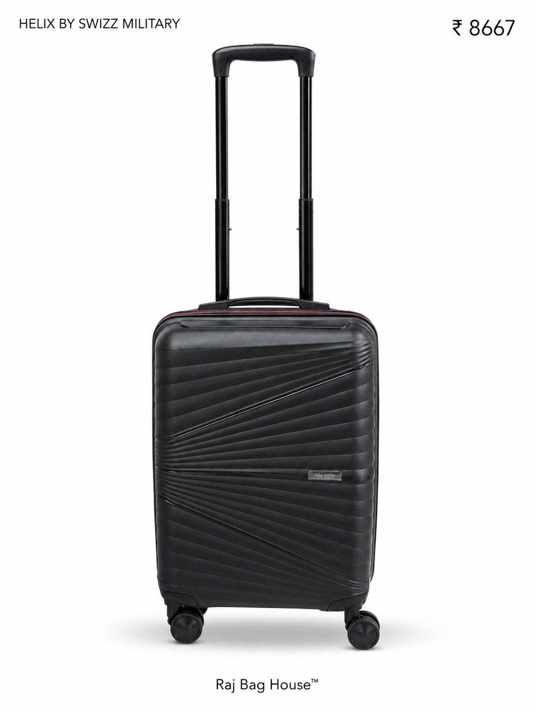 Helix By Swizz Militery Helix Cabin Trolley Bag – Black