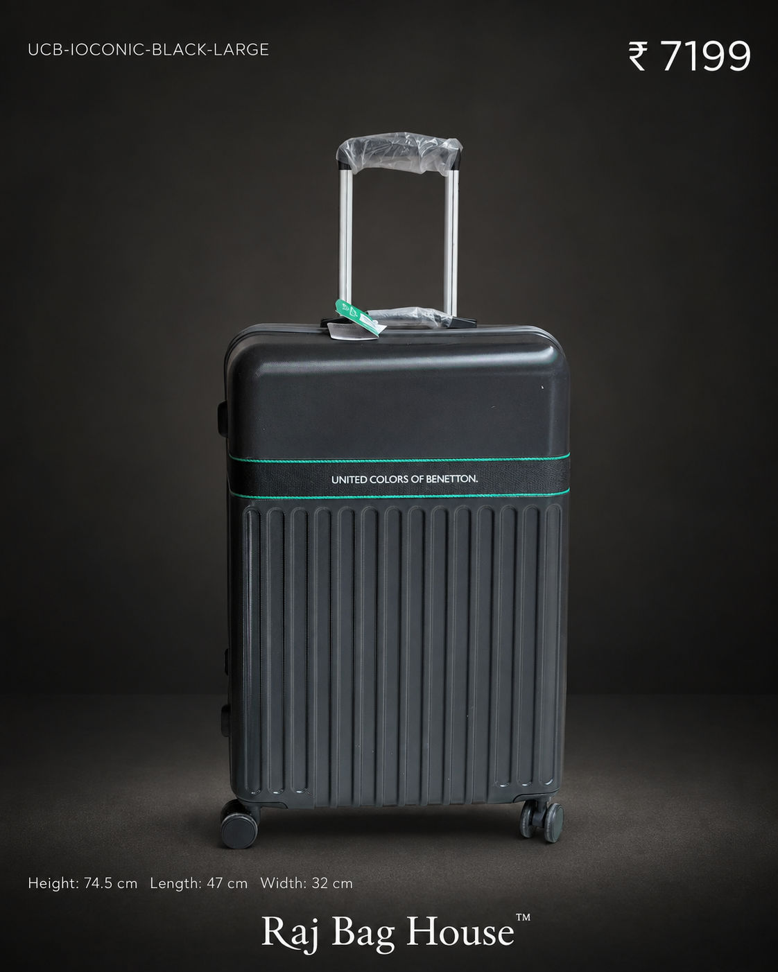 United Colors Of Benetton UCB Iconic Large Trolley Bag – Black