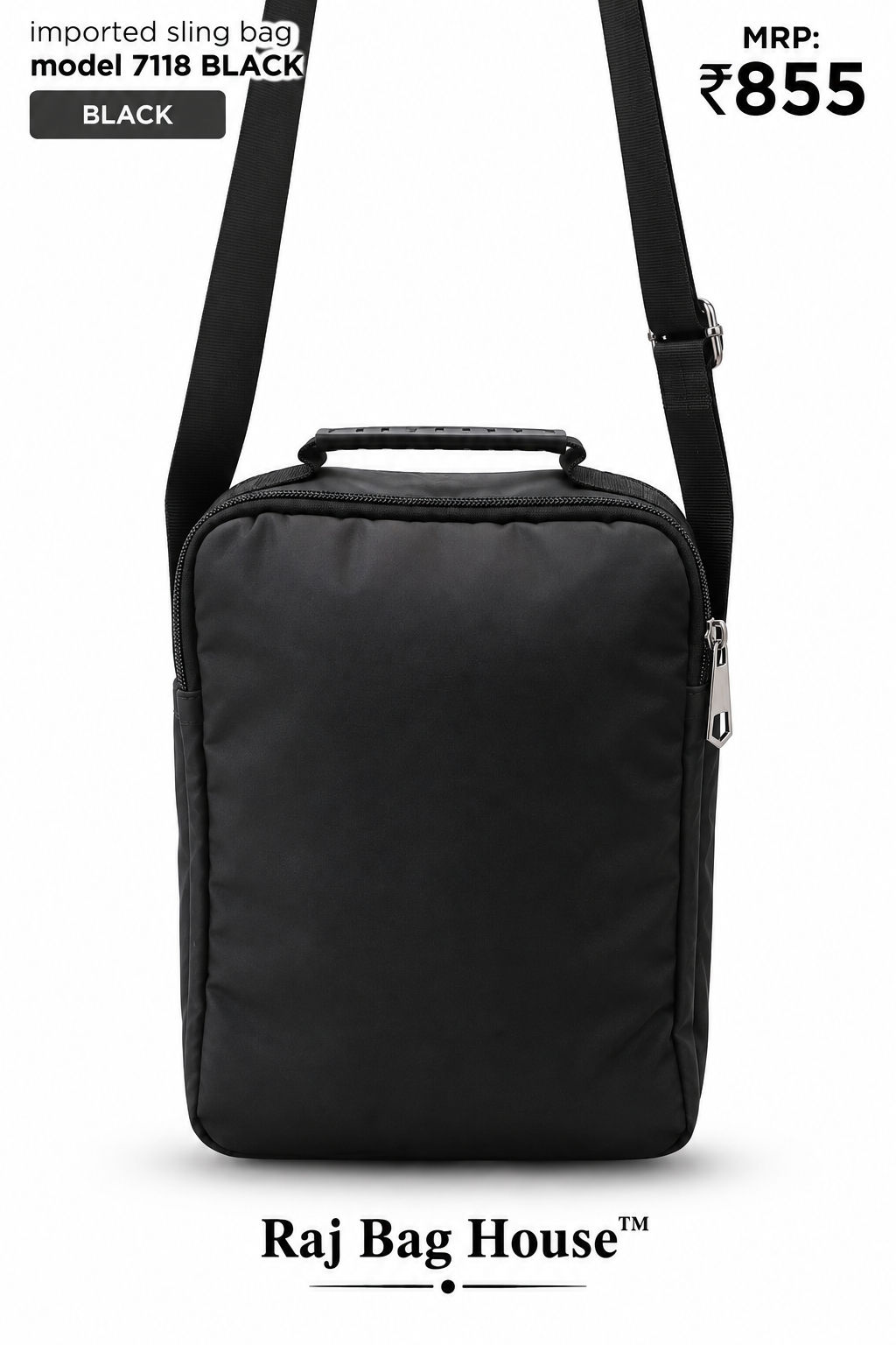 Imported Slingbag 7118 Large Sling Bag – Black 3