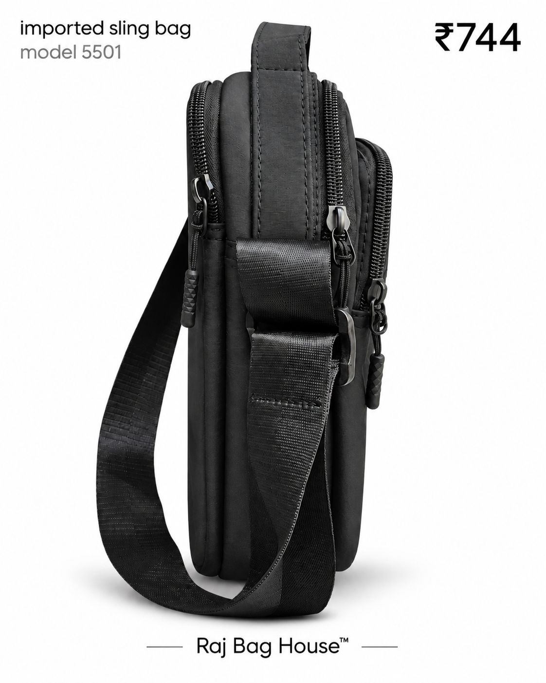 Imported Slingbag 5501 Large Sling Bag – Black 2