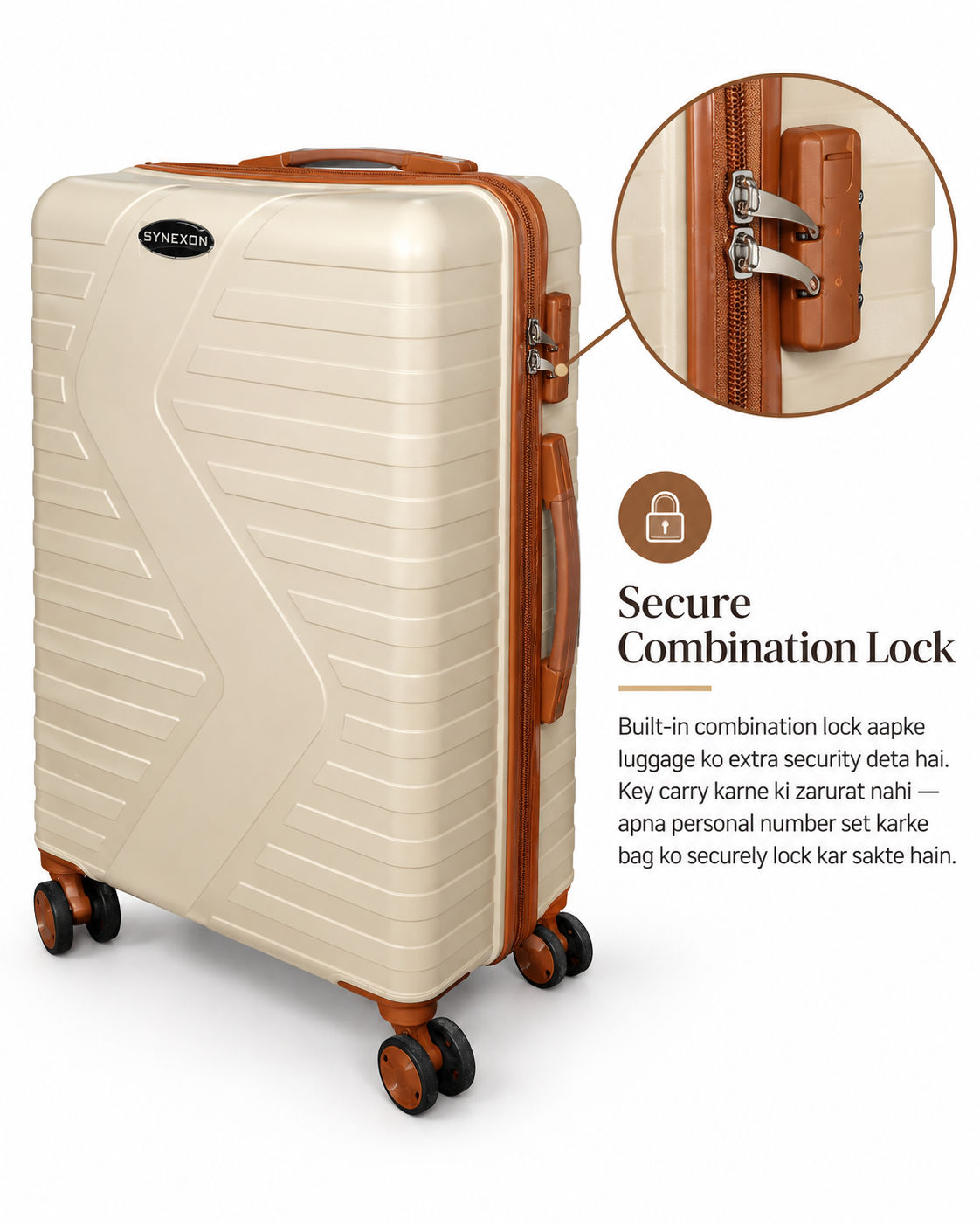 Synexon Medium Trolley Bag – Beige Cream 5