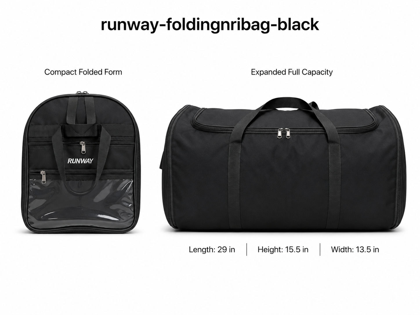 Runway Folding NRI Bag – Black · Large 6