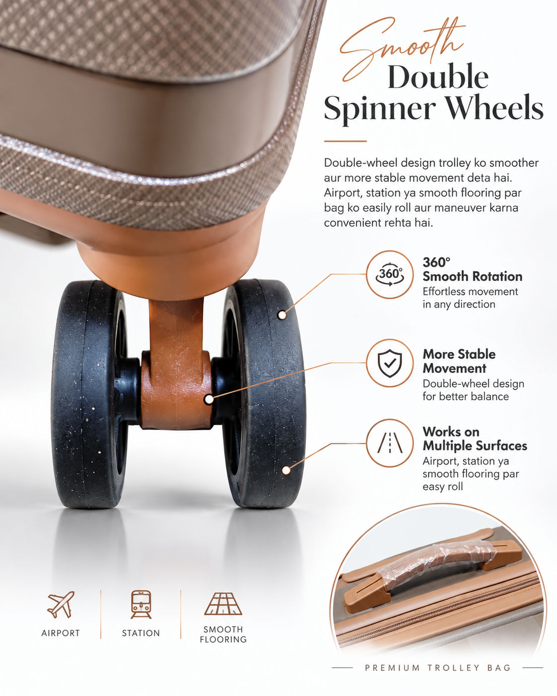 Synexon Cabin Trolley – Coffee Brown 3