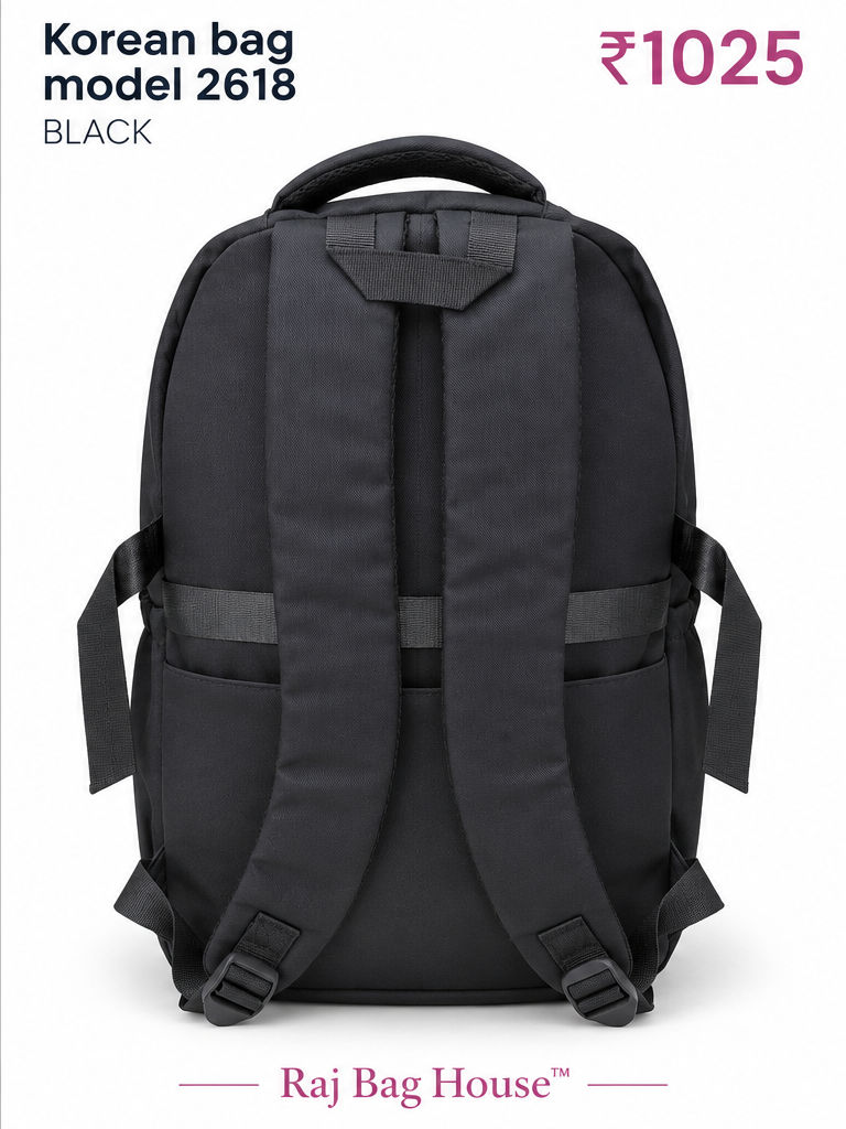 Imported Koreanbag 2618 Backpack – Black 3