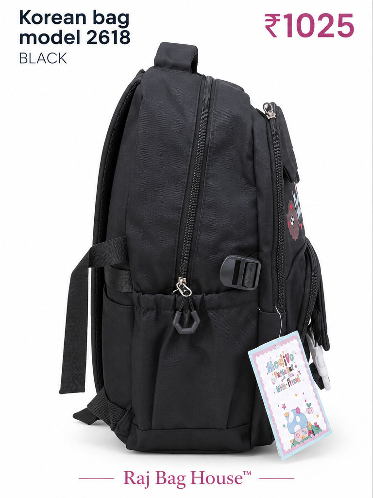 Imported Koreanbag 2618 Backpack – Black 2