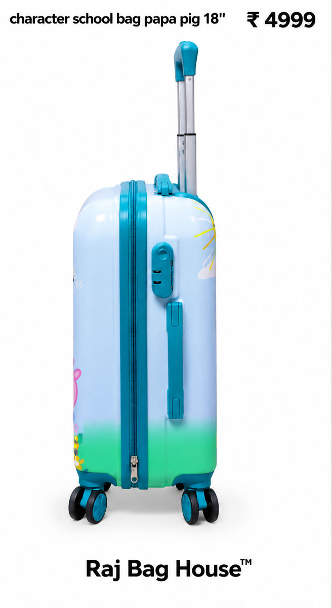 Character Trolley Bag 18 in – Pepa Pig – Light Blue / Turquoise 3
