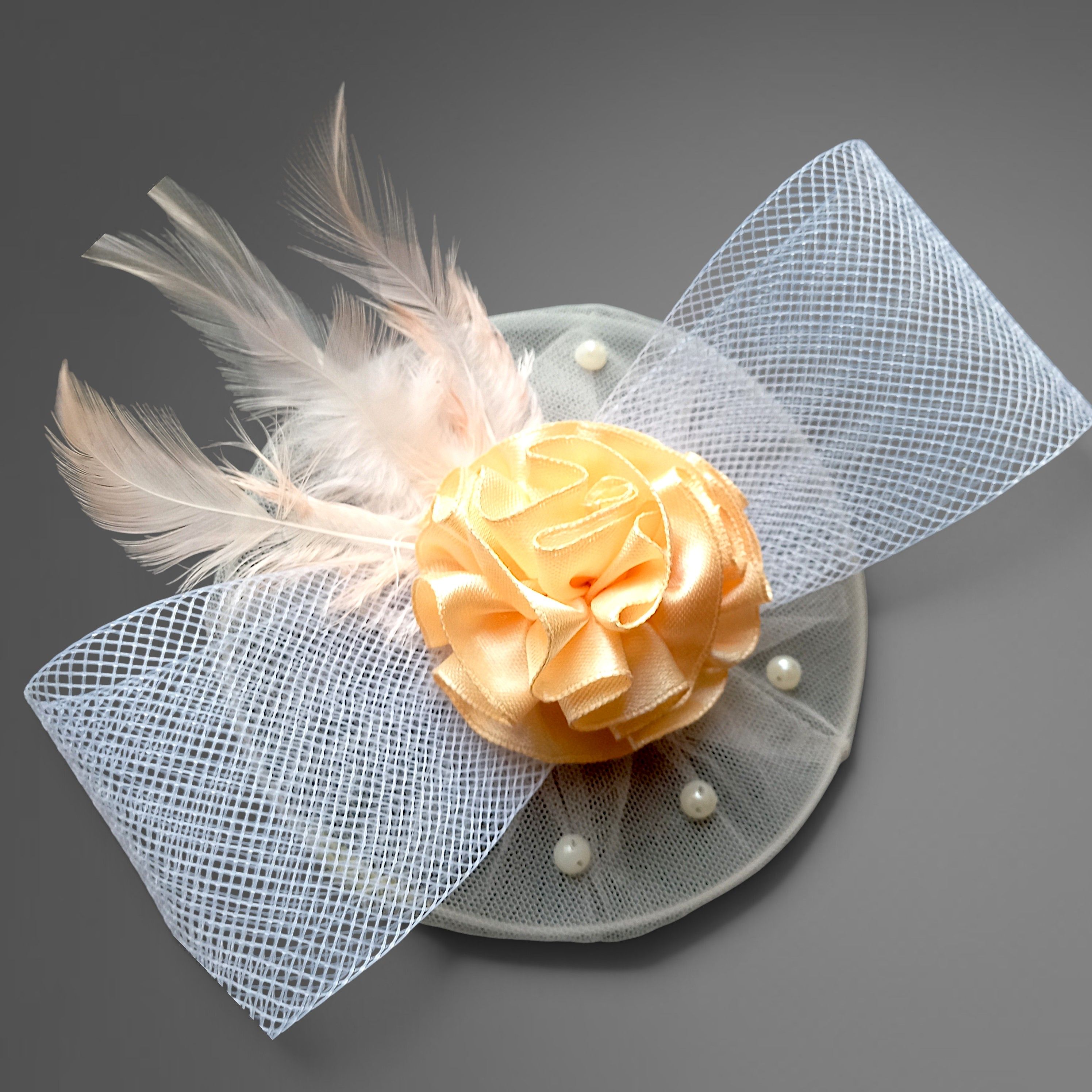 Minimal Flower Fascinator – handmade girls outfit, made to order in Pakistan