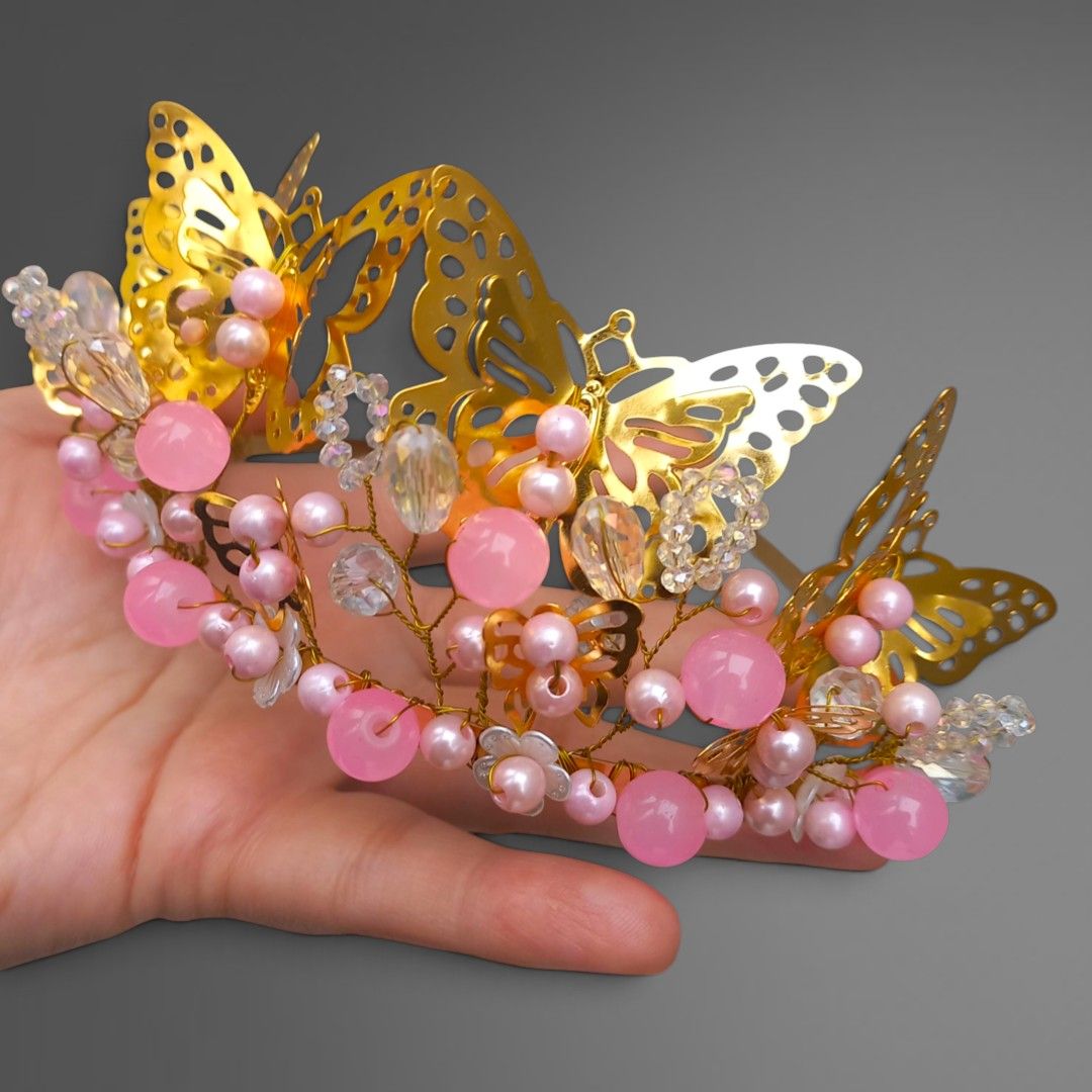 Butterfly Princess Tiara – handmade girls outfit, made to order in Pakistan