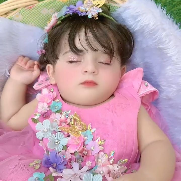 Pink Enchanted Garden Butterfly Dress – handmade girls outfit, made to order in Pakistan